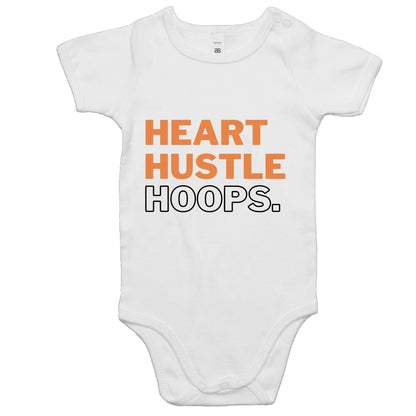 Heart Hustle Hoops (Orange) AS Colour Mini Me - Baby Onesie Romper