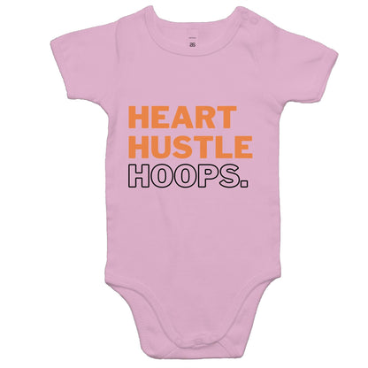 Heart Hustle Hoops (Orange) AS Colour Mini Me - Baby Onesie Romper