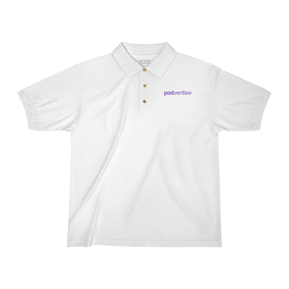 Podvertise Men's Jersey Polo Shirt (purple logo embroided)