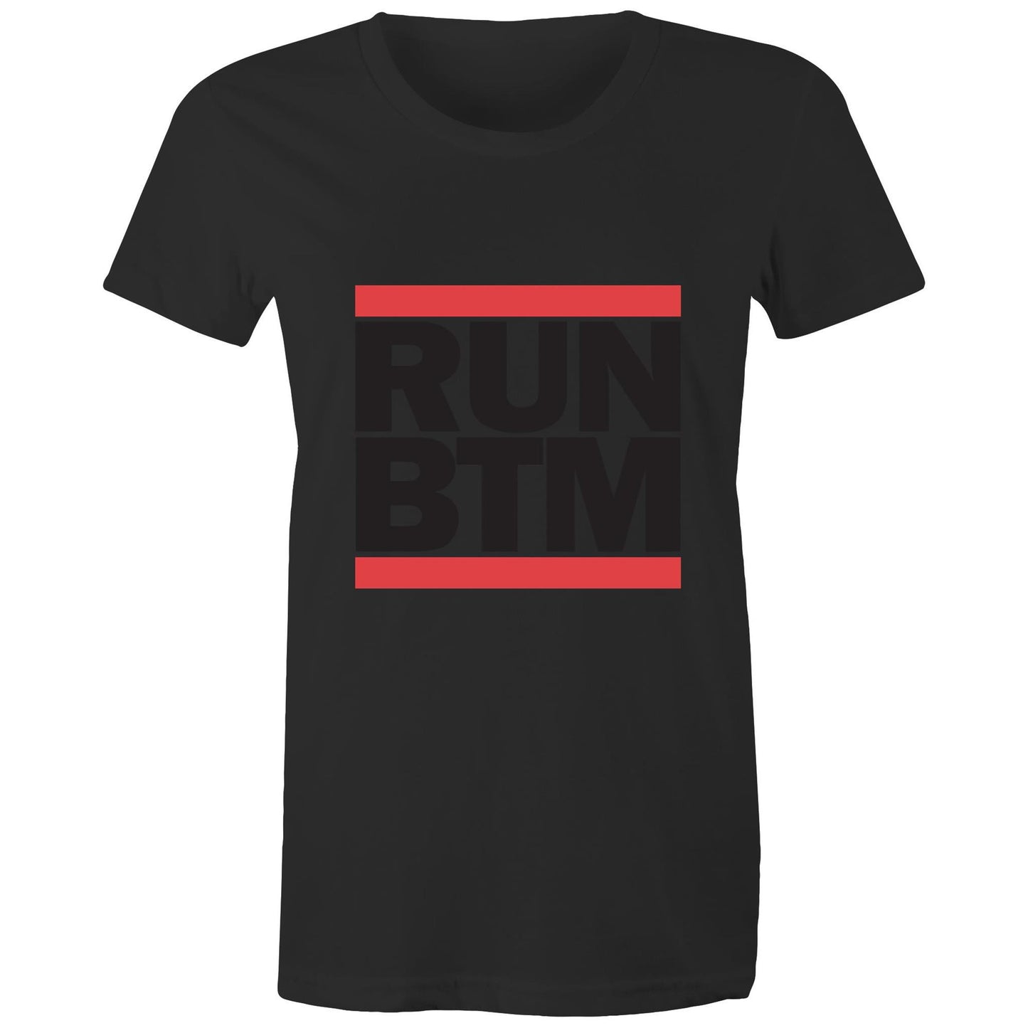 RUN BTM (Black font) - Sportage Surf - Womens T-shirt