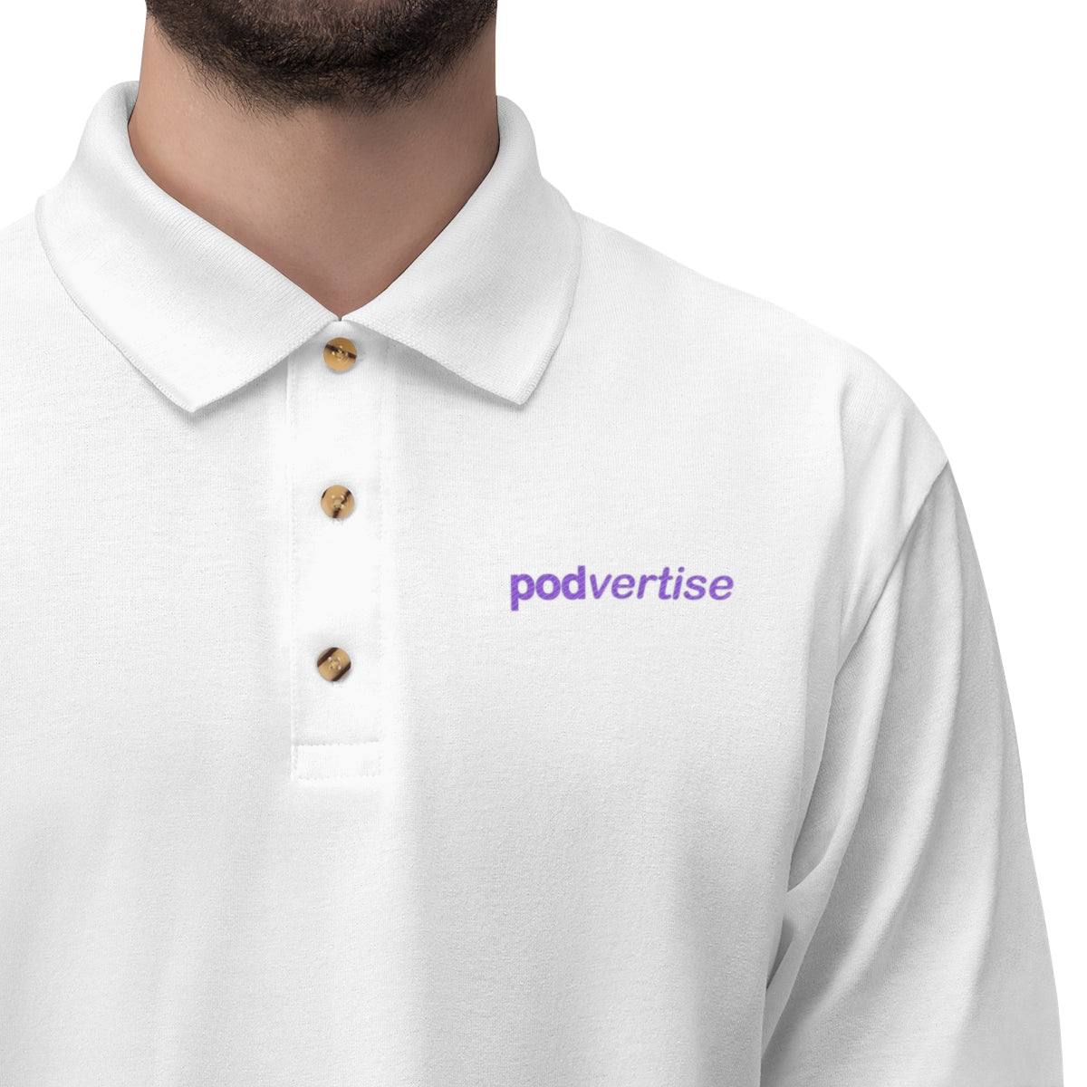 Podvertise Men's Jersey Polo Shirt (purple logo embroided)