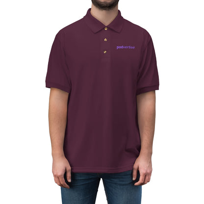 Podvertise Men's Jersey Polo Shirt (purple logo embroided)