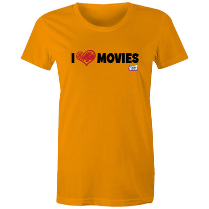 'I Love Movies' Is This Movie For You? (black font) AS Colour - Women's Maple Tee