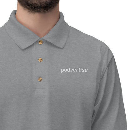 Podvertise Men's Jersey Polo Shirt (white logo embroided)