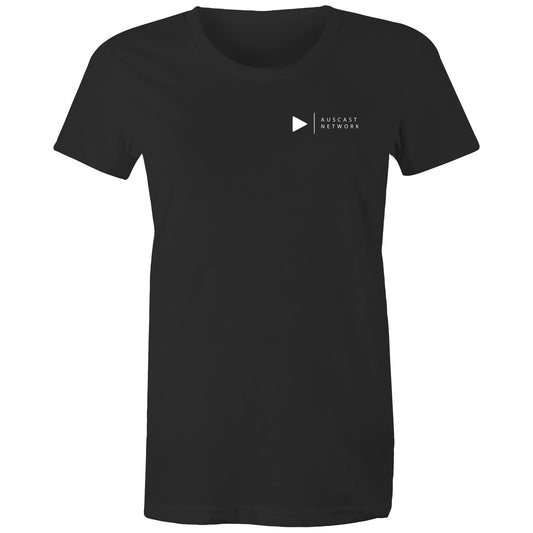 Auscast Network (White pocket logo) - AS Colour - Women's Maple Organic Tee