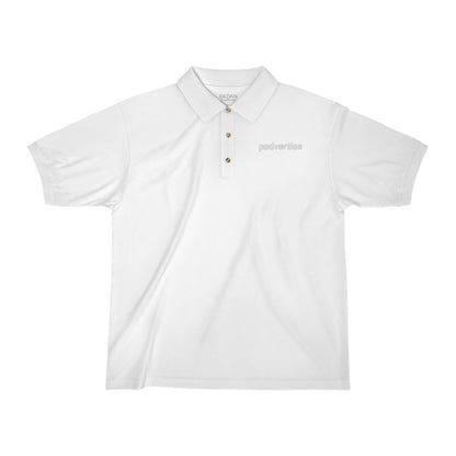 Podvertise Men's Jersey Polo Shirt (white logo embroided)